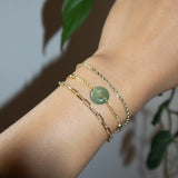 seree - Coin — Green Jade Gold Bracelet