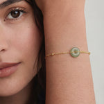 seree - Coin — Green Jade Gold Bracelet