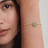 seree - Coin — Green Jade Gold Bracelet
