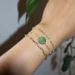 seree - Coin — Green Jade Gold Bracelet