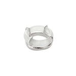 seree - Cove — White Jade Stone Sculpted Ring