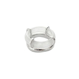 seree - Cove — White Jade Stone Sculpted Ring
