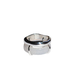 seree - Cove White Jade Stone Sculpted Ring