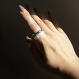 seree - Cove White Jade Stone Sculpted Ring