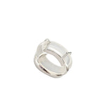 seree - Cove White Jade Stone Sculpted Ring