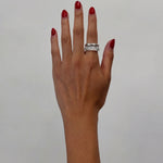 seree - Cove White Jade Stone Sculpted Ring