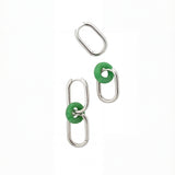 Della — Convertible Link Jade Earrings in Sterling Silver