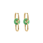 Della — Convertible Link Jade Earrings in Gold Plated