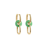 Della — Convertible Link Jade Earrings in Gold Plated