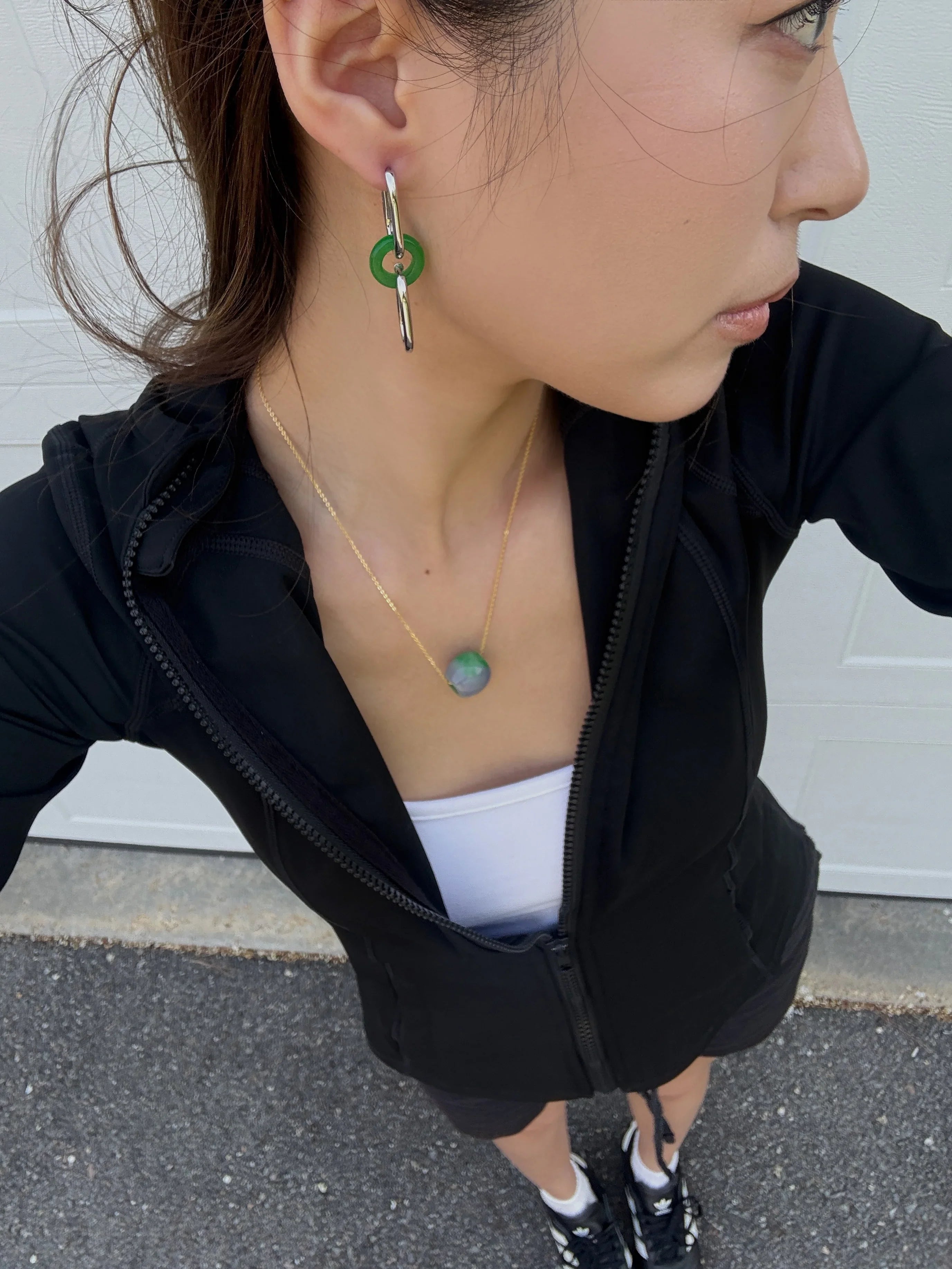 seree - Della — Convertible Link Jade Earrings