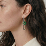 Della — Convertible Link Jade Earrings in Sterling Silver