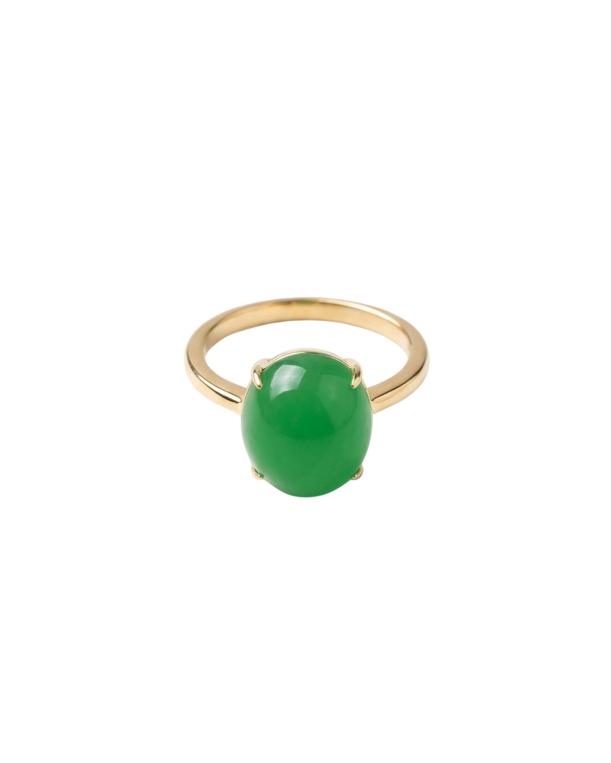 seree - Dew — Green Jade Stone Ring