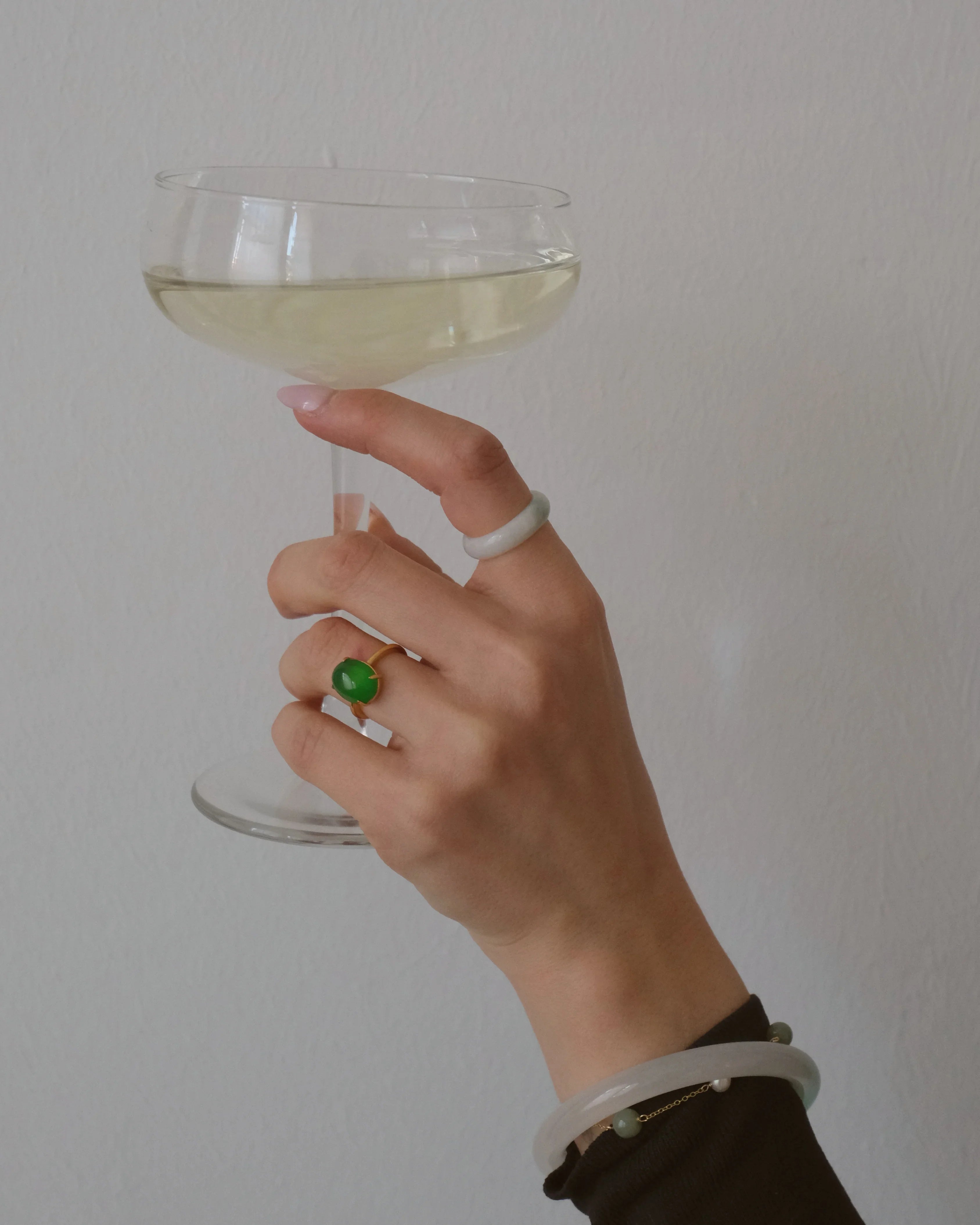 seree - Dew — Green Jade Stone Ring