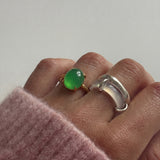 Dew — Green Jade Stone Ring
