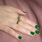 seree - Dia — Structured Green Jade Ring