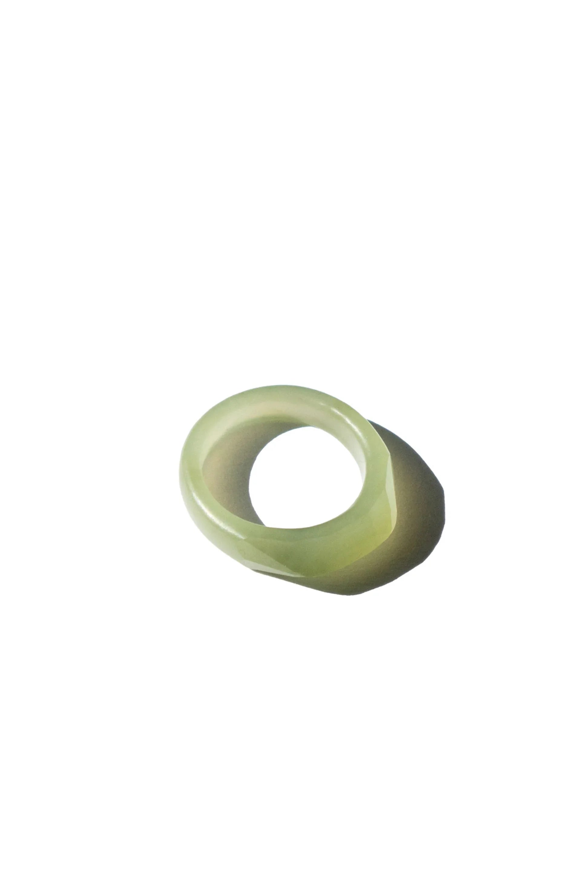seree - Dia — Structured Green Jade Ring
