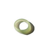 seree - Dia — Structured Green Jade Ring