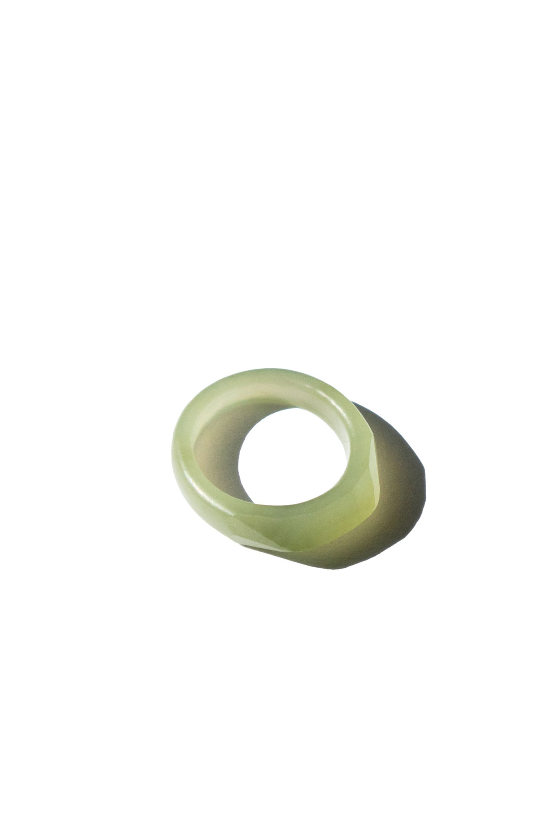 seree - Dia — Structured Green Jade Ring