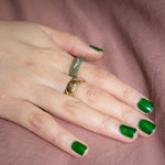 seree - Dia — Structured Green Jade Ring
