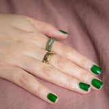 seree - Dia — Structured Green Jade Ring