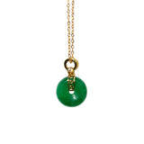Donut — Green Jade Pendant Necklace