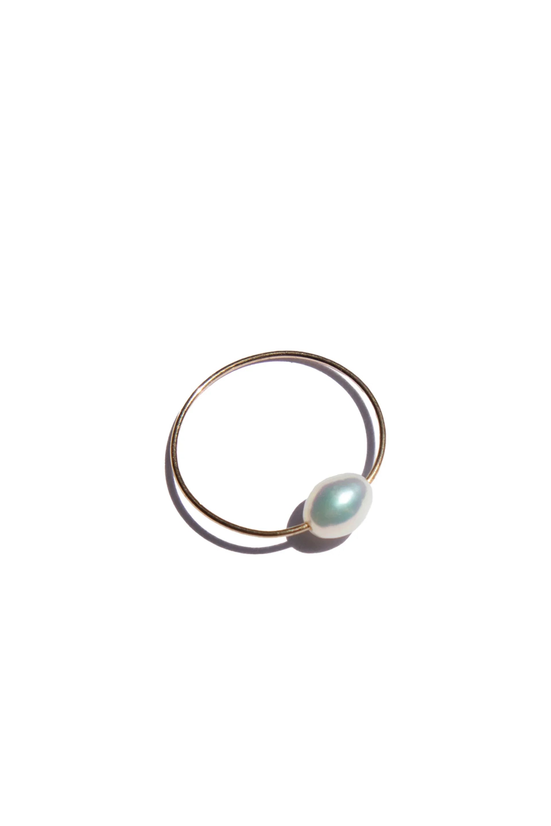 seree - Eden — Freshwater Pearl Skinny Gold Ring
