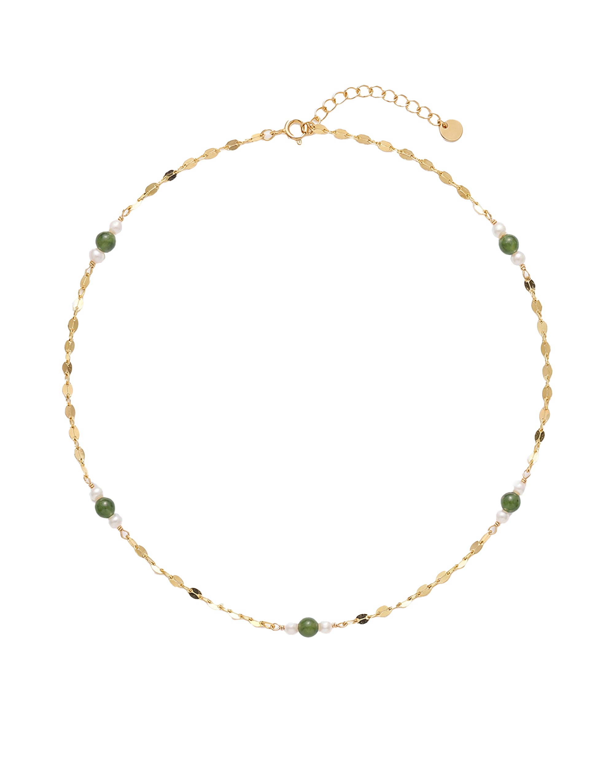 seree - Elena — Jade and Freshwater Pearl Beaded Necklace