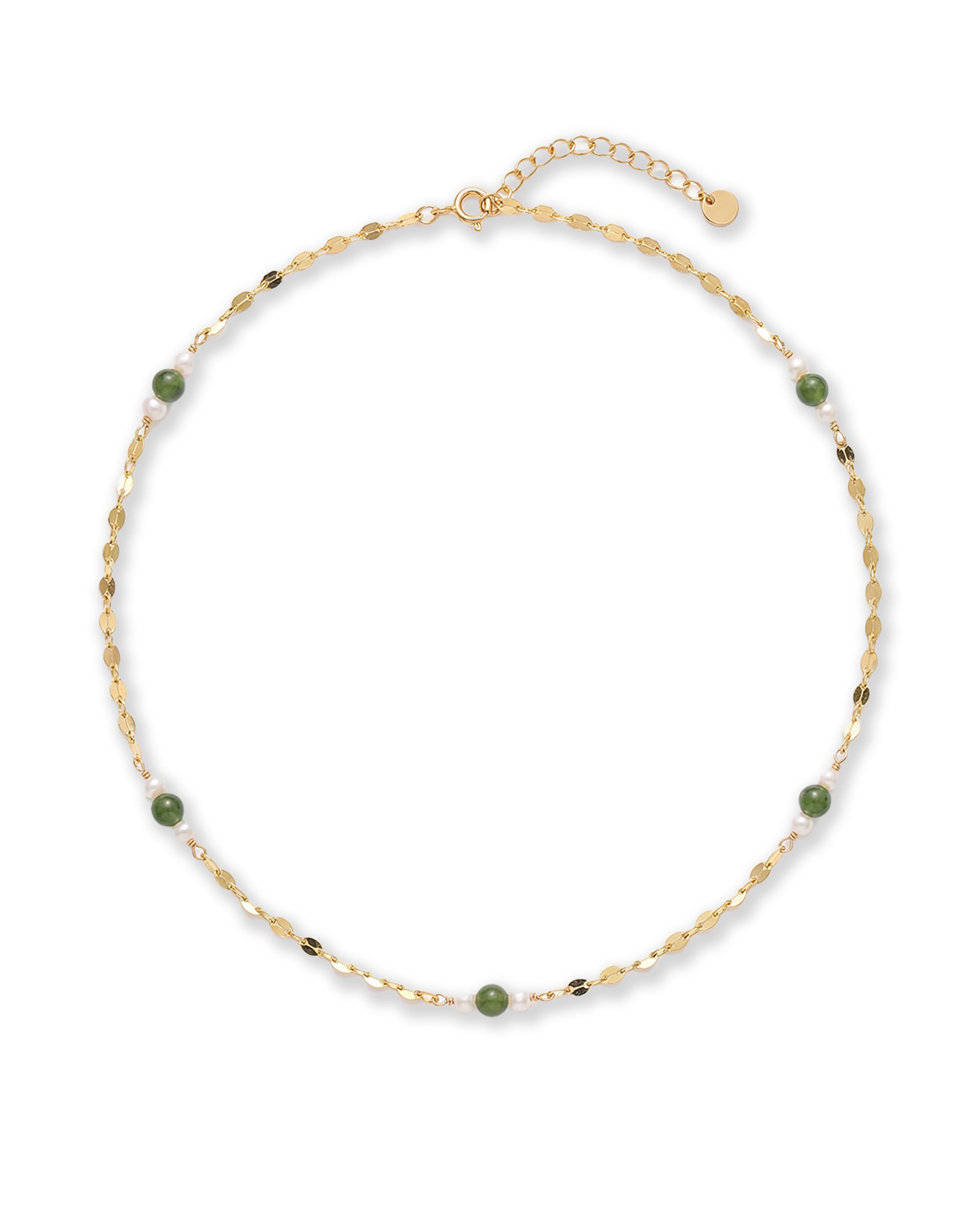 seree - Elena — Jade and Freshwater Pearl Beaded Necklace