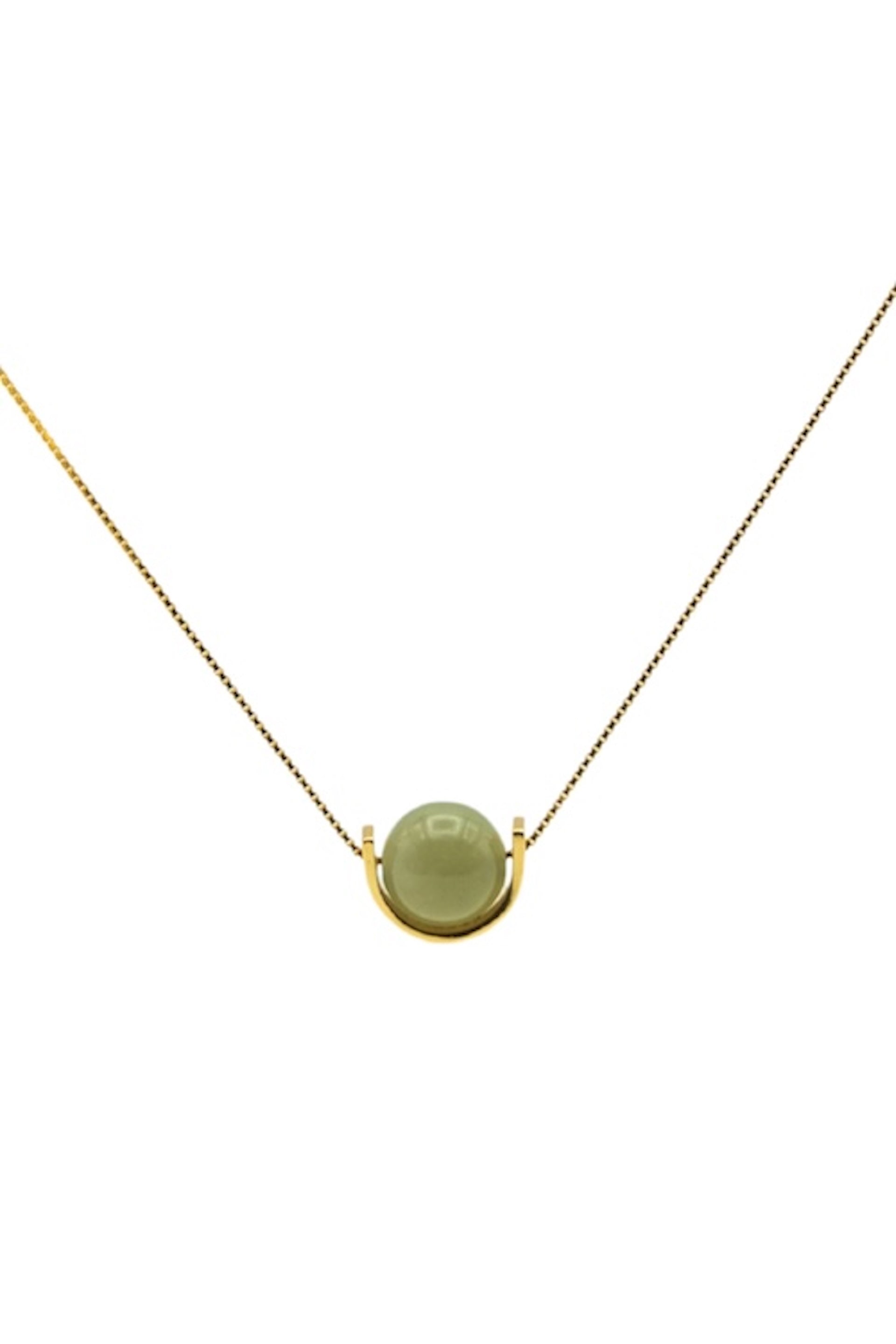 seree - Equinox — Green Bead Jade Necklace