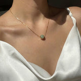seree - Equinox — Green Bead Jade Necklace