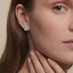 seree - Esther — Green Jade and Zircon Stud Earrings