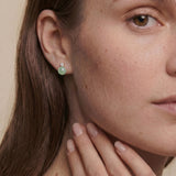 seree - Esther — Green Jade and Zircon Stud Earrings