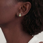 seree - Esther — Green Jade and Zircon Stud Earrings