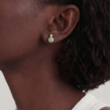 seree - Esther — Green Jade and Zircon Stud Earrings