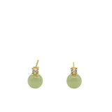 seree - Esther — Green Jade and Zircon Stud Earrings