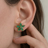 Flora — Green Jade Stud Earrings