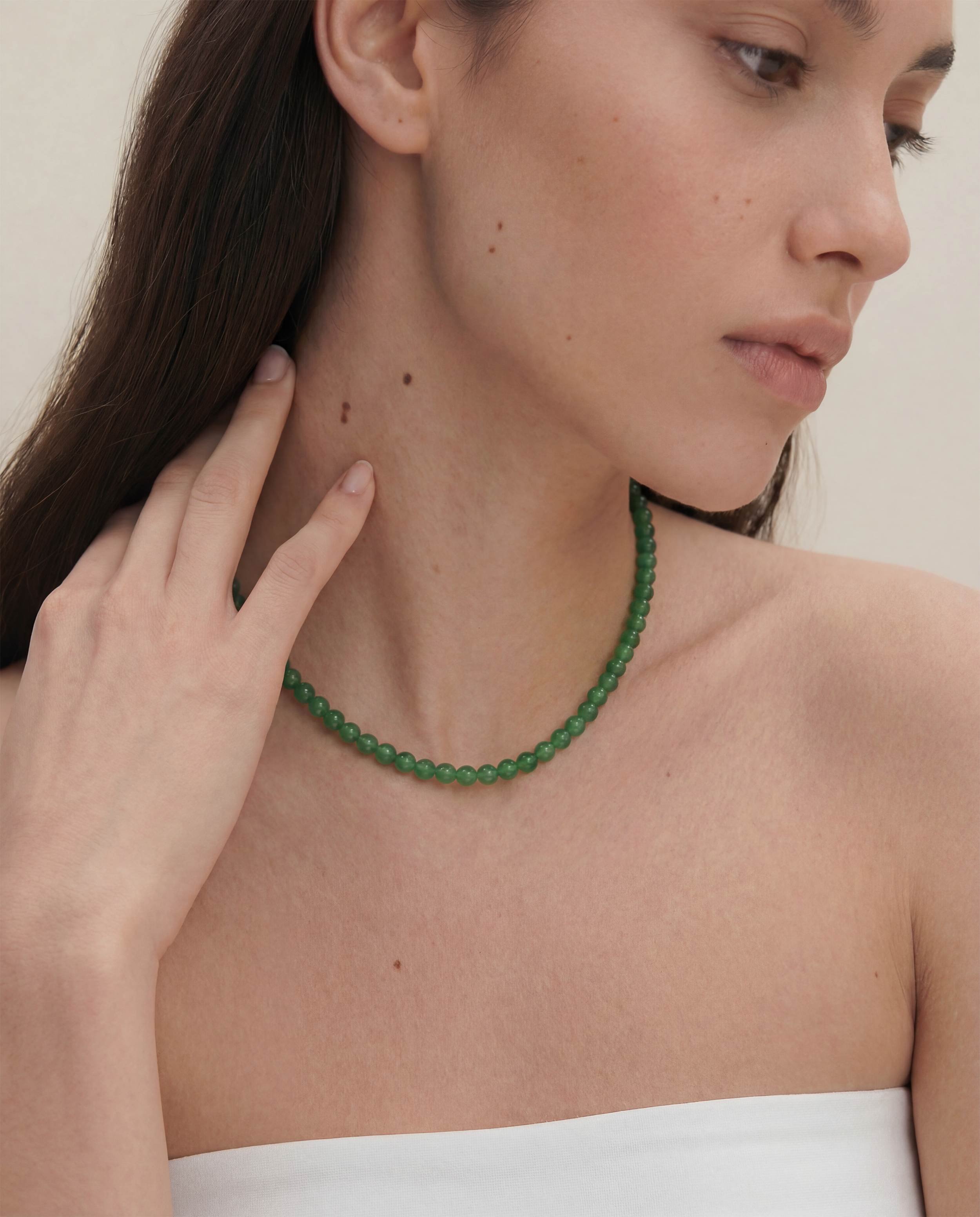 seree - Forest — Green Chalcedony Beaded Necklace