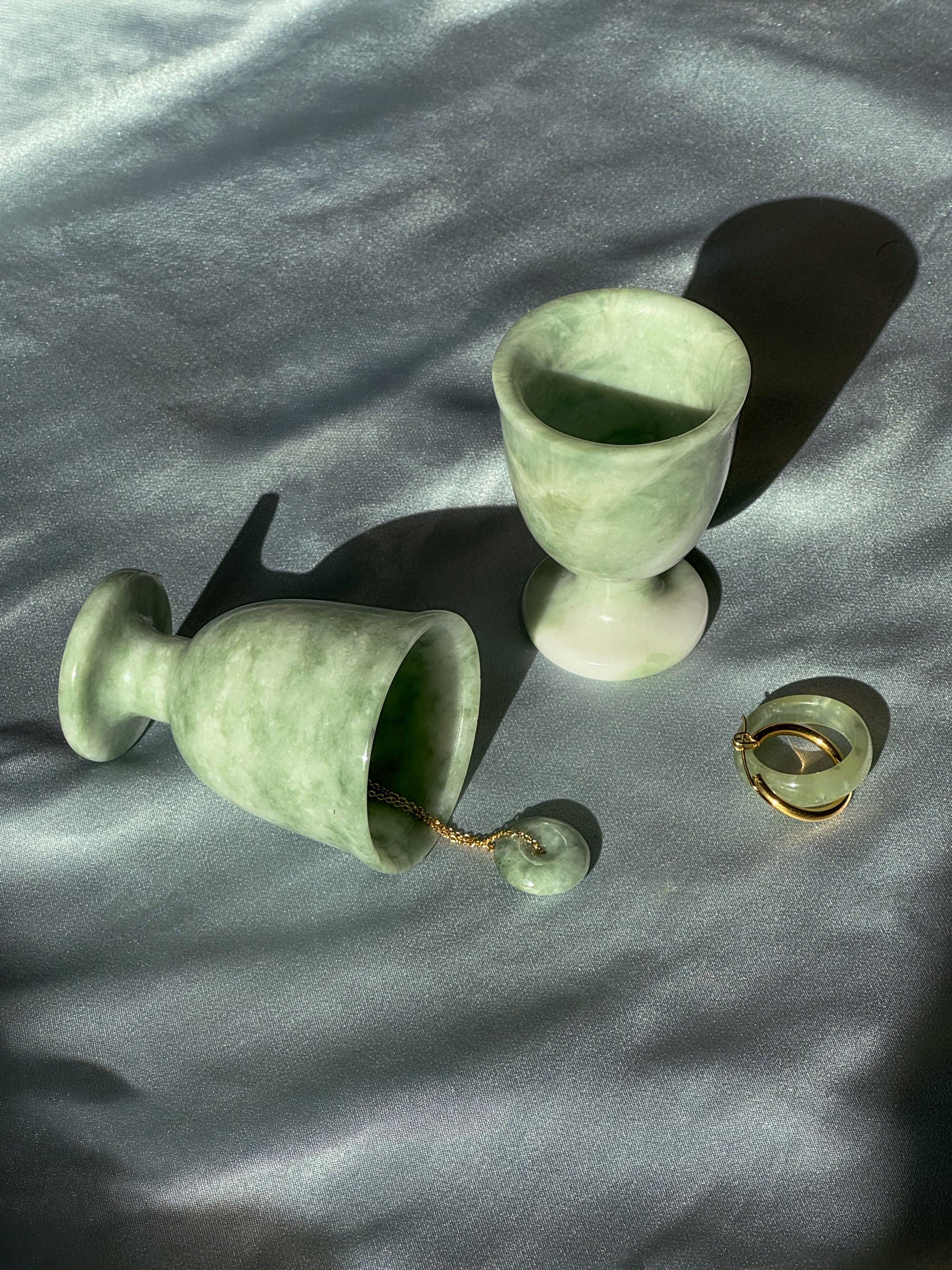 seree - Guǐ — Light Green Jade Goblets