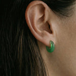 seree - Half Moon — Green Chalcedony Earrings