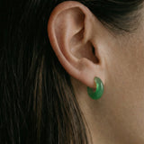 seree - Half Moon — Green Chalcedony Earrings
