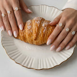 Halo — White Chalcedony Cabochon Ring