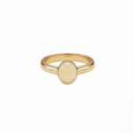 Halo — White Chalcedony Cabochon Ring