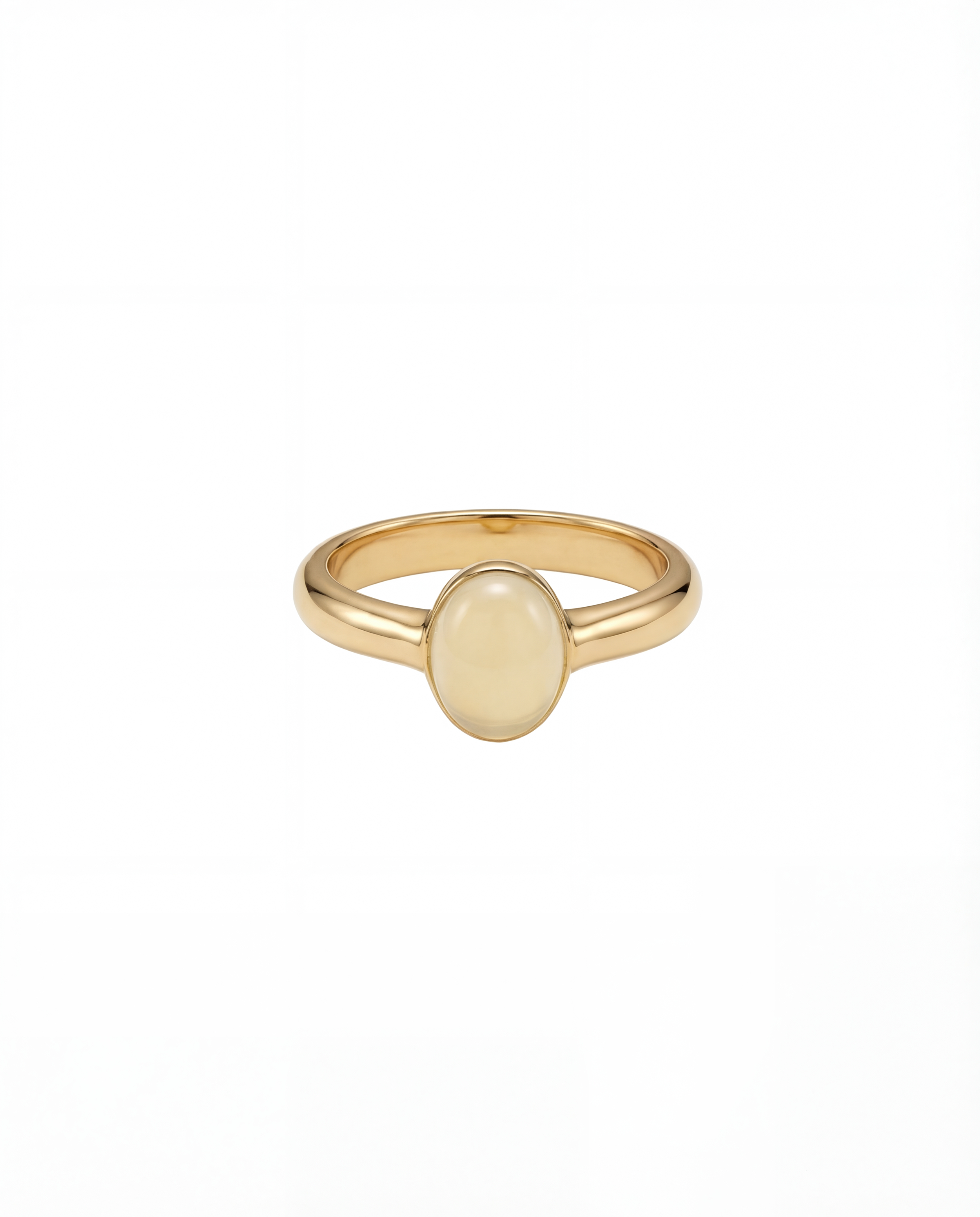 Halo — White Chalcedony Cabochon Ring