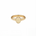Gold ring with a round gold chalcedony gemstone on a white background, front view