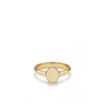 Halo — White Chalcedony Cabochon Ring