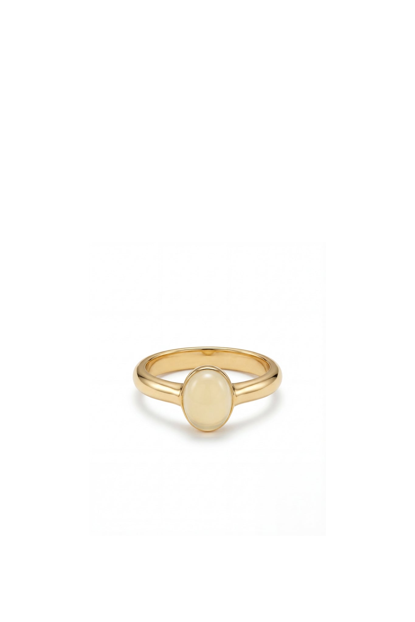 Halo — White Chalcedony Cabochon Ring