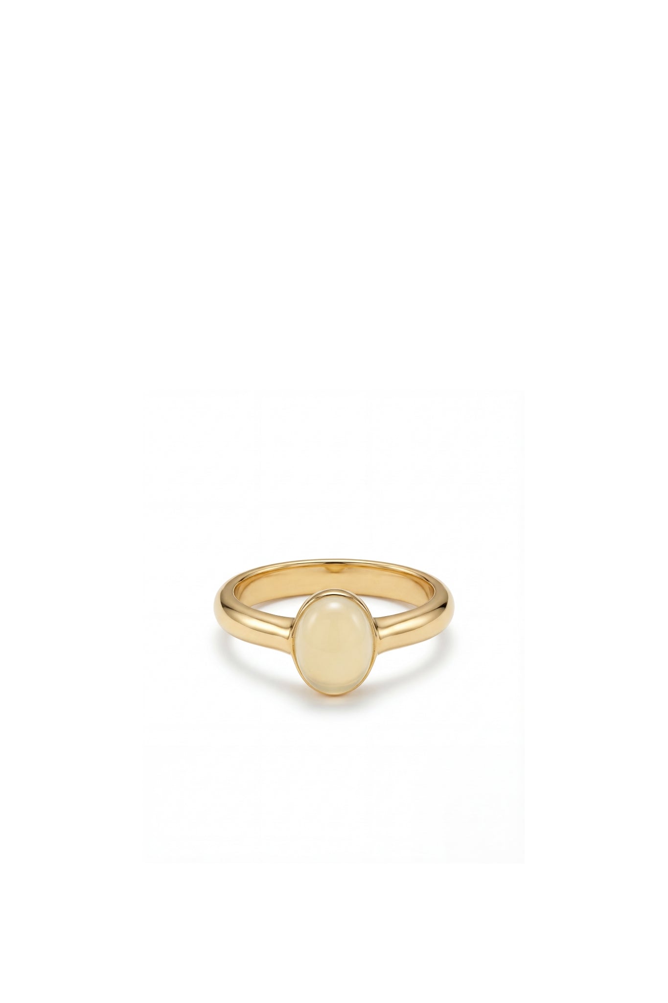 Halo — White Chalcedony Cabochon Ring