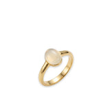 Halo — White Chalcedony Cabochon Ring