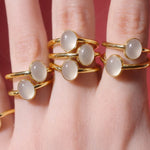 Halo — White Chalcedony Cabochon Ring