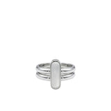 seree Bridge — Duo Bar Ring in White Hanbai Jade